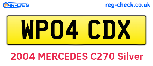 WP04CDX are the vehicle registration plates.
