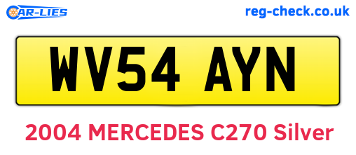 WV54AYN are the vehicle registration plates.