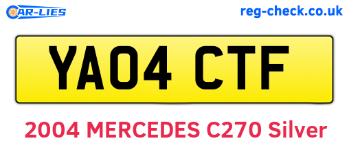 YA04CTF are the vehicle registration plates.