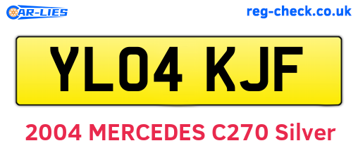 YL04KJF are the vehicle registration plates.