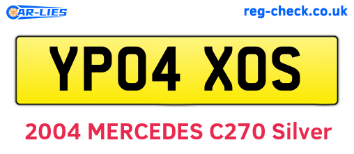 YP04XOS are the vehicle registration plates.