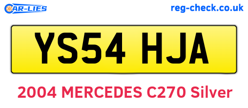 YS54HJA are the vehicle registration plates.