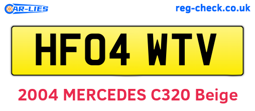 HF04WTV are the vehicle registration plates.