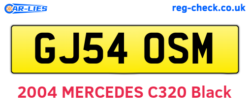 GJ54OSM are the vehicle registration plates.