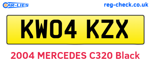 KW04KZX are the vehicle registration plates.