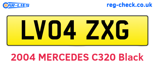 LV04ZXG are the vehicle registration plates.