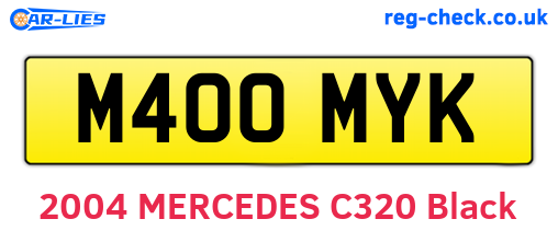 M400MYK are the vehicle registration plates.