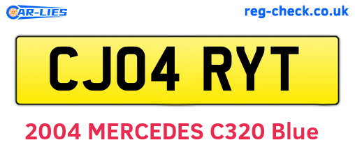 CJ04RYT are the vehicle registration plates.
