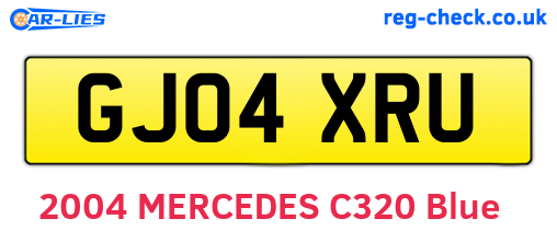 GJ04XRU are the vehicle registration plates.