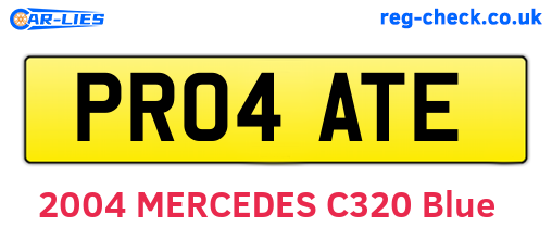 PR04ATE are the vehicle registration plates.