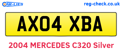 AX04XBA are the vehicle registration plates.