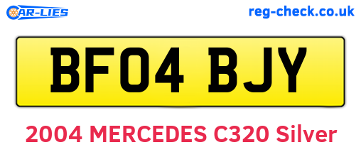 BF04BJY are the vehicle registration plates.