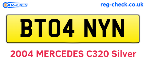 BT04NYN are the vehicle registration plates.