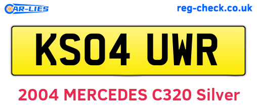 KS04UWR are the vehicle registration plates.