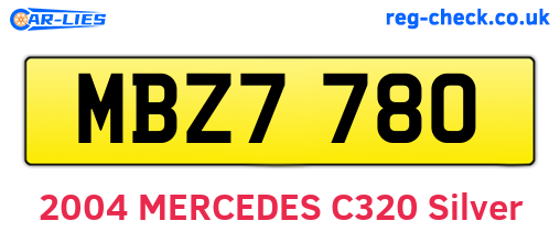 MBZ7780 are the vehicle registration plates.