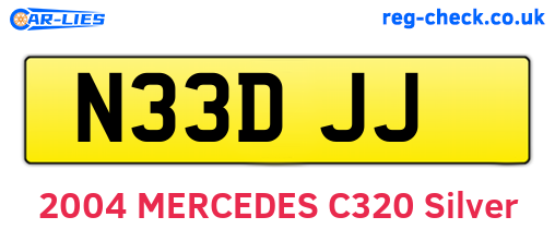 N33DJJ are the vehicle registration plates.
