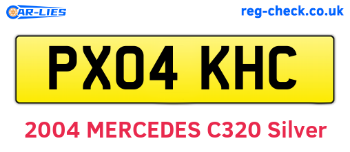 PX04KHC are the vehicle registration plates.