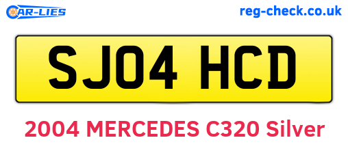 SJ04HCD are the vehicle registration plates.