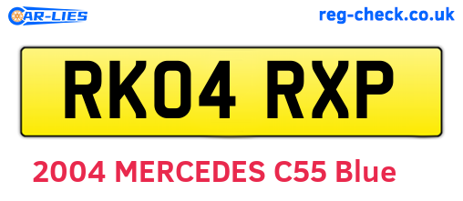RK04RXP are the vehicle registration plates.
