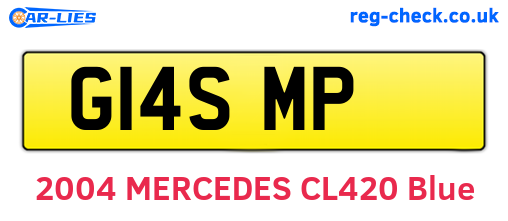 G14SMP are the vehicle registration plates.