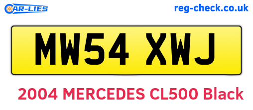 MW54XWJ are the vehicle registration plates.