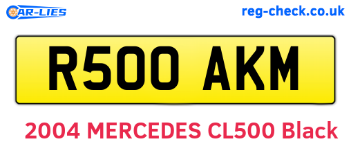R500AKM are the vehicle registration plates.