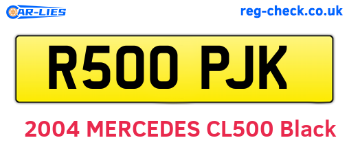 R500PJK are the vehicle registration plates.