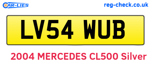 LV54WUB are the vehicle registration plates.