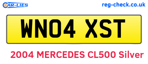 WN04XST are the vehicle registration plates.