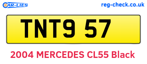 TNT957 are the vehicle registration plates.