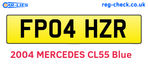 FP04HZR are the vehicle registration plates.