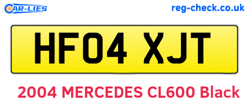 HF04XJT are the vehicle registration plates.