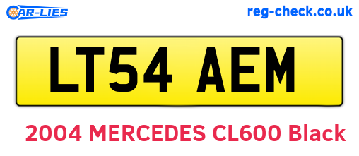 LT54AEM are the vehicle registration plates.
