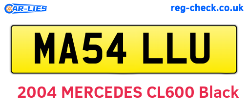 MA54LLU are the vehicle registration plates.