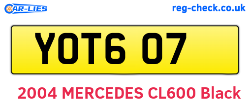 YOT607 are the vehicle registration plates.
