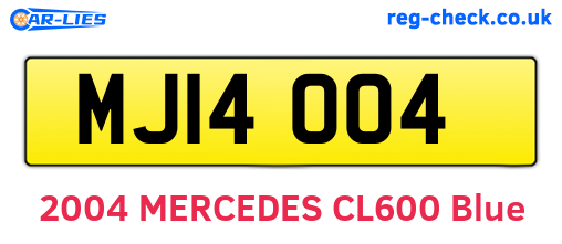 MJI4004 are the vehicle registration plates.