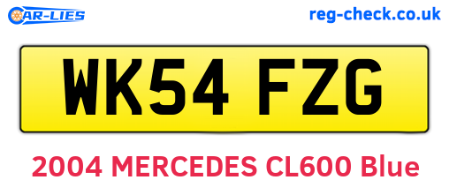 WK54FZG are the vehicle registration plates.