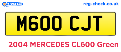 M600CJT are the vehicle registration plates.