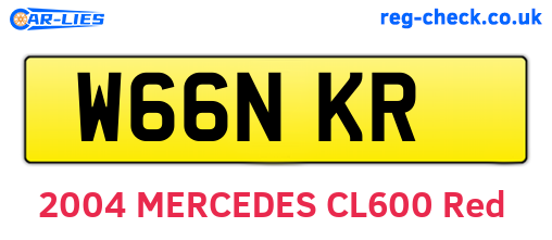 W66NKR are the vehicle registration plates.