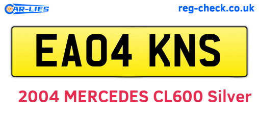 EA04KNS are the vehicle registration plates.