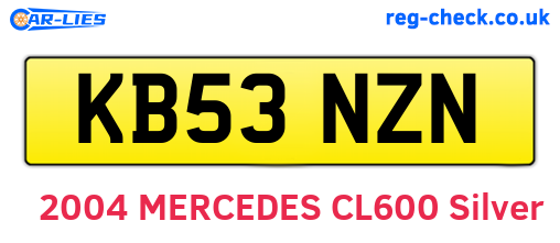 KB53NZN are the vehicle registration plates.