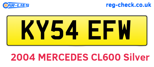 KY54EFW are the vehicle registration plates.