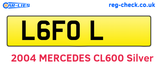 L6FOL are the vehicle registration plates.