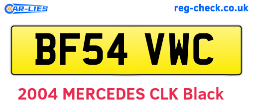 BF54VWC are the vehicle registration plates.