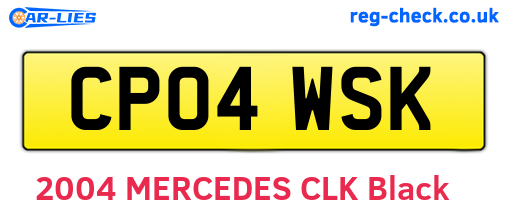 CP04WSK are the vehicle registration plates.