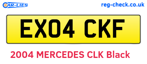 EX04CKF are the vehicle registration plates.