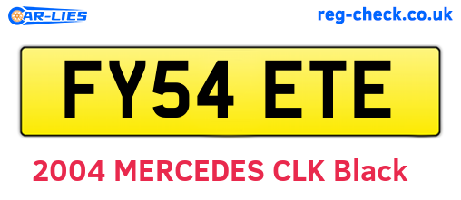 FY54ETE are the vehicle registration plates.