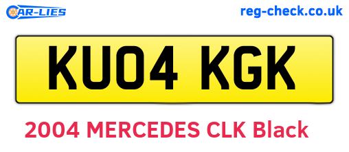KU04KGK are the vehicle registration plates.
