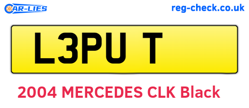 L3PUT are the vehicle registration plates.