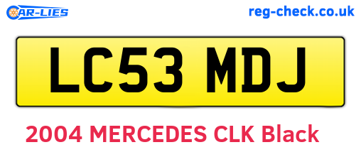 LC53MDJ are the vehicle registration plates.